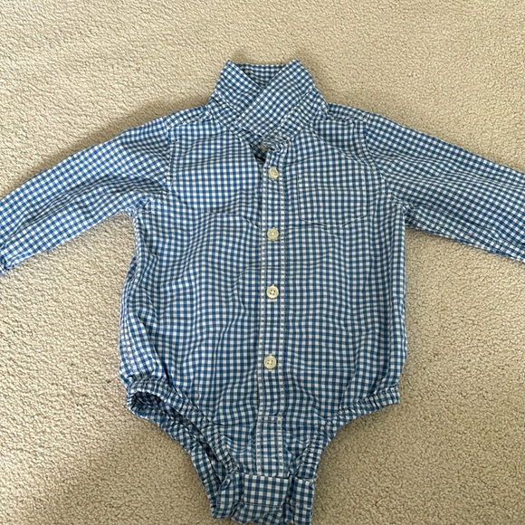 Baby gap toddler boy, 18 to 24 month white and blue collared one piece - Picture 1 of 6